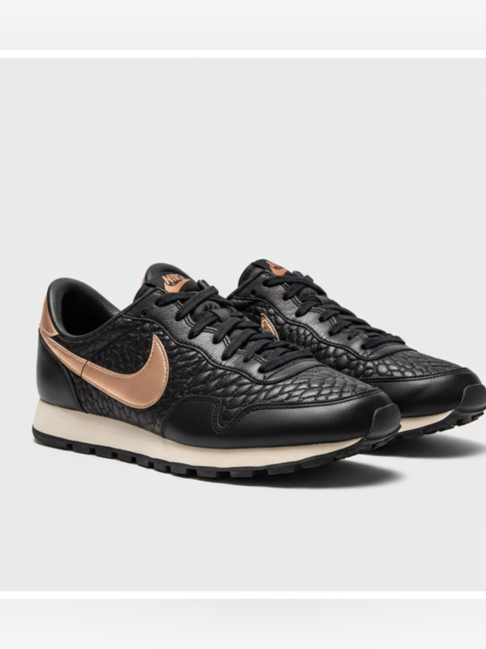 Nike Air Pegasus '83 Premium QLT sneakers black metallic rose gold colorway.